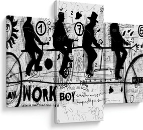 Obraz - Tímová práca, jazda na bicykli (90x60 cm)