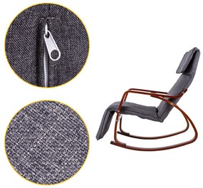 Fínske hojdacie kreslo Goodhome orech/šedá