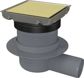 Deante Deante, bodový sprchový žľab s obojstranným roštom 130x130mm, zlatá matná, DEA-KOS_R01D