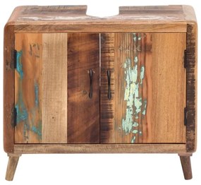 furniture-nabytek.cz - Masívna umývadlová skrinka Calcutta II z recyklovaného dreva, lakovaná, viacfarebná – 70×35×60 cm