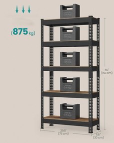 Dílenský regál Matys 75 cm hnědý/černý