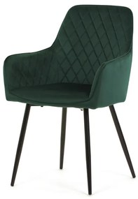 Autronic BONTEC Jedálenská stolička, čierna, zamatová látka, DCH-215 BK4 Farba: Zelená