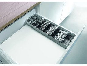 Sivý plastový príborník do zásuvky 15 x 49 cm – Metaltex
