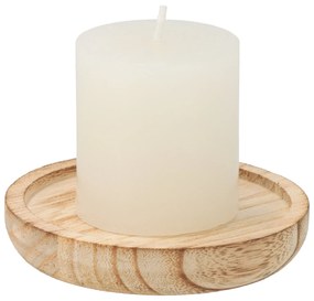 ČistéDrevo Vonná sviečka s dreveným podstavcom - vanilka