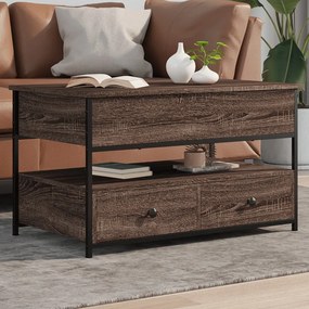 Konferenčný stolík, hnedý dub 85x50x50 cm, kompozitné drevo+kov 845390