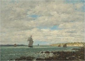 Obraz - Eugène Boudin, Coast of Brittany, reprodukcia (70x50 cm)
