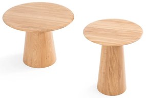 Okrúhly odkladací stolík z dubového dreva ø 40 cm Mushroom – Gazzda