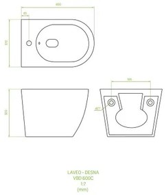 Laveo Desna, závesný bidet 490x370x320 mm, biela, LAV-VBD_600C