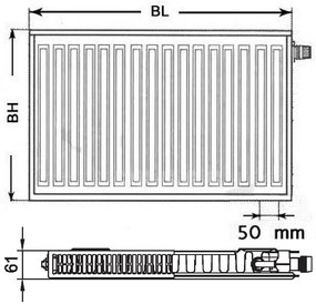 Kermi Therm X2 Profil-V doskový radiátor 11 600 / 1800 FTV110601801R1K