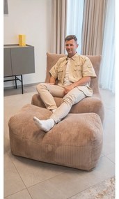 Sivobéžový sedací vak Plus 100 Lounge – SLOWDOWN