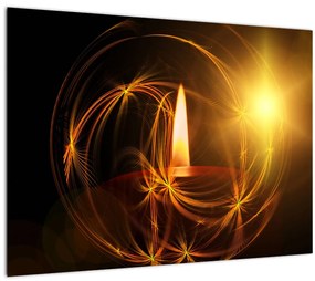Sklenený obraz sviečky (70x50 cm)