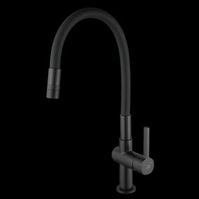 Laveo Alita, stojanková drezová batéria s elastickým ramenom, 2-funkčný výtok, čierna matná, LAV-BVA_B62D