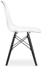 Set troch jedálenských stoličiek OSAKA priehľadné (čierne nohy) (3ks)