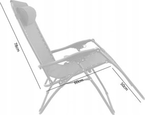 CH Záhradné skladacie lehátko -polohovateľné