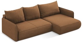 Oranžová rozkladacia/s úložným priestorom rohová pohovka (pravý roh) Nanea – Makamii