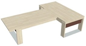 Stôl Verno+ S 200 x 300 cm s rokovacím prvkom, agát / hnedá