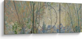 Obraz - Claude Monet, Woman Seated under the Willows, reprodukcia (s hodinami) (90x30 cm)