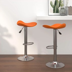 Barové stoličky 2 ks oranžové chrómovaná oceľ a umelá koža 335096
