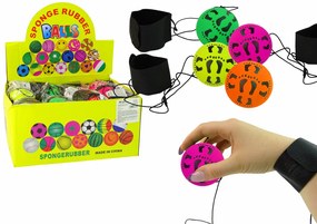Lean Toys Gumené loptičky na elastickej šnúrke - 6 cm farebné