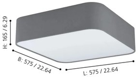 Eglo 99092 - Stropné svietidlo PASTERI SQUARE 5xE27/25W/230V