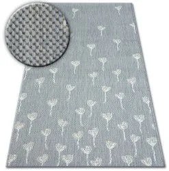 styldomova Šnúrkový koberec sizal flat 48779/637 kvety sivo/krémový