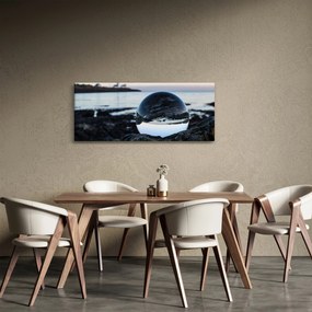 Obraz sklenené gule na skale (120x50 cm)