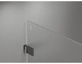 Mexen Lunar-B Duo sklápací sprchový kút 90 x 75 cm, číre sklo, brúsený grafit, 832-090L-075P-66-00