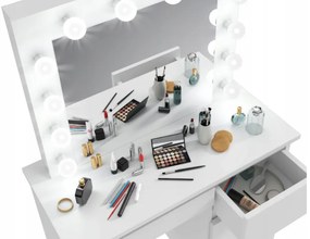 Bestent Toaletný stolík s LED zrkadlom Cleopatra White