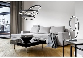 Čierne LED závesné svietidlo s hlasovým ovládaním/s ovládaním pomocou mobilnej aplikácie s kovovým tienidlom Ciola – CINQUE