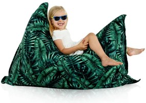 Sedací vak Forest – tmavozelené listy, veľký relaxačný vankúš XL/XXL Veľkosť: XXL