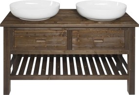 Sapho Sapho, BRAND umývadlová skrinka 130x73x50cm, morený smrek, BA131S