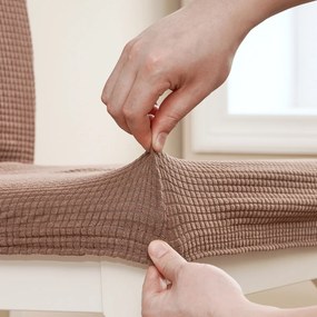 4Home Napínací poťah na stoličku Magic clean hnedá, 45 - 50 cm, súprava 2 ks