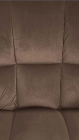 Barová stolička Damaso B - zamat, čierny rám - Hnedá