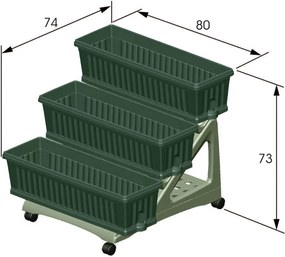 BAMA súprava kvetináčov ORTO DI VR, zelená