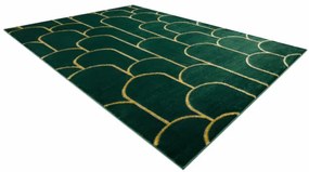 Koberec EMERALD exkluzívny 1021 glamour, styl art deco fľaškovo zelený / zlatý