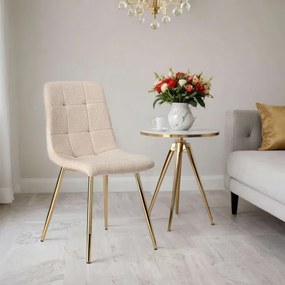 Jedálenská stolička DENVER Teddy zlatá / béžová