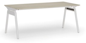 Kancelársky stôl PRIMO SIGMA, 1800 x 900 mm, biela podnož, dub prírodný