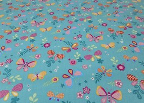 Koberce Breno Metrážny koberec PAPILLON 27, šíře role 400 cm, modrá, viacfarebná