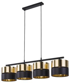 Luster na lanku HILTON 4xE27/15W/230V mosadz/čierna