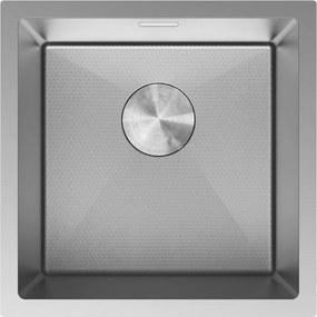 Mexen Trixo, 1-komorový nerezový drez 440 x 440 mm, brúsena oceľ, vzor voština, 6413441000-01HC