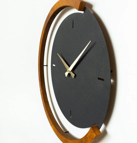 Moon Time Wooden Metal Wall Clock - APS117