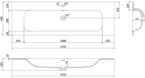 Mexen Rivel, kúpeľňová skrinka 140 cm s umývadlom Vela, 1 zásuvka, drážkovaná, grafitová matná/biela matná, 91A20-14023-1-BF66-W23M0