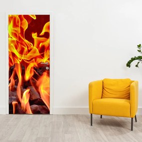 Fototapeta na dvere - Horiace uhlíky (95x205cm)