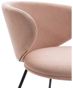 Svetloružové čalúnené jedálenské kreslá v súprave 2 ks Rush – Marckeric