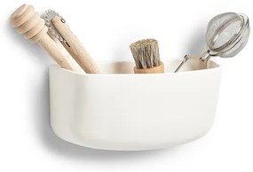 Kuchynský ORGANIZÉR samolepiaci, biely, plastový HOLDER, 16x7x8 cm