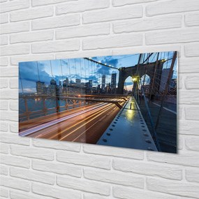 Obraz na akrylátovom skle Mrakodrapy bridge river 125x50 cm