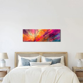 Obraz - Dynamická abstrakcia (s hodinami) (90x30 cm)