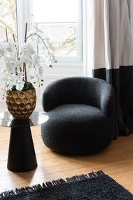 Čierné otočné čalúnené kreslo Coda - 82*85*72,5 cm