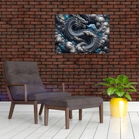 Obraz – Drak v dyme (70x50 cm)