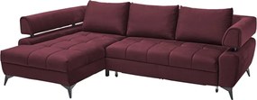 Rohová sedacia súprava Paris, vínová látka, ľavý roh